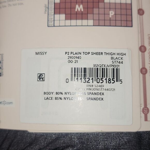 Secret Treasures Women's Sheer Thigh Highs, 2 Pack Size Missy - Picture 3 of 5